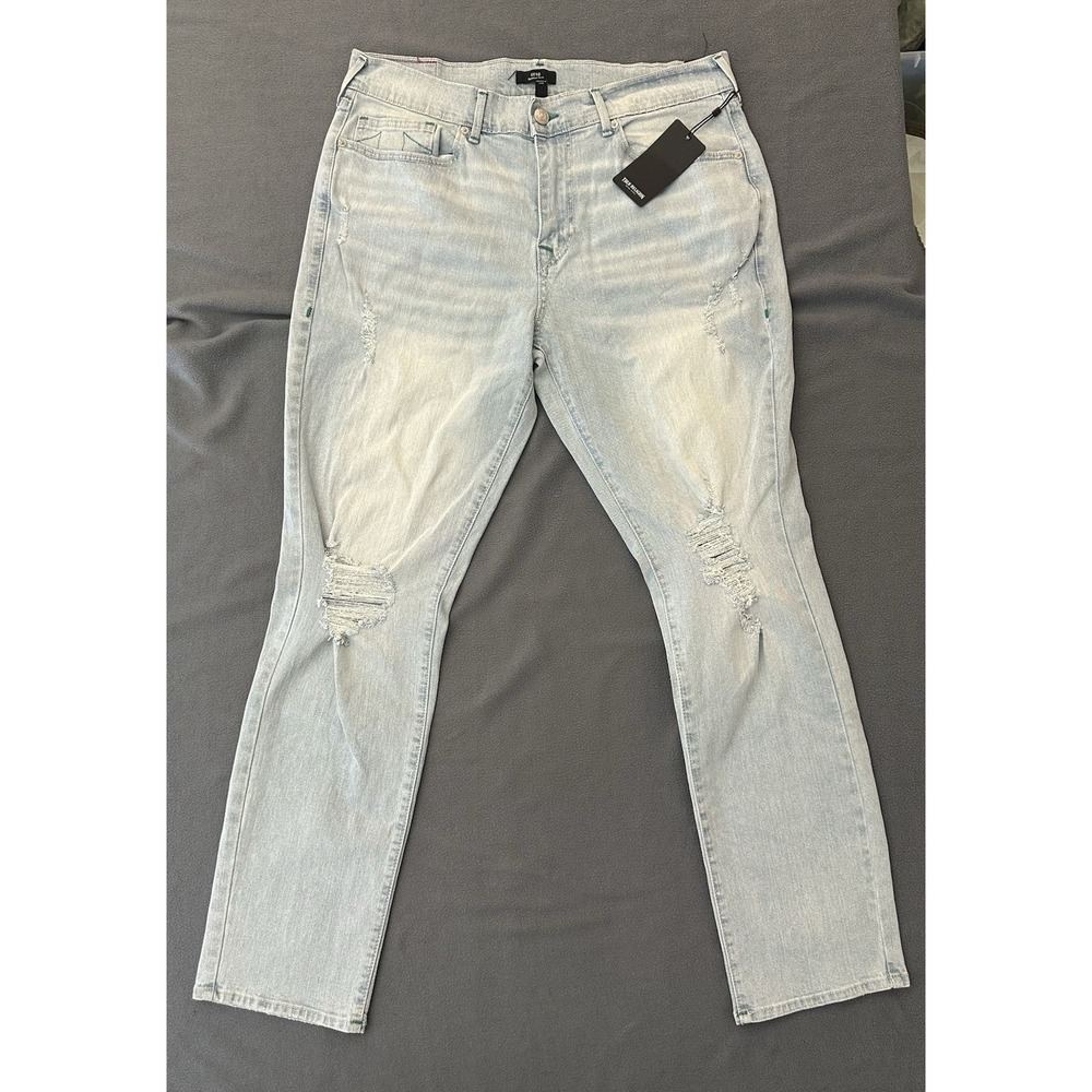 True Religion Geno Distressed Relaxed Slim Fit Blue Jeans Men's Size 36x32